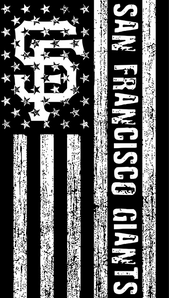 San Francisco Giants Black And White American Flag logo iron on paper